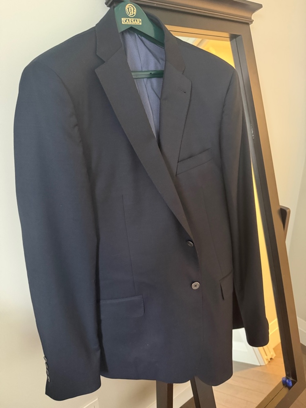 Joseph Abboud Black Blazer with Gray Patterned Lining